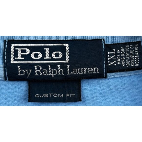 Vintage Polo by Ralph Lauren Polo Shirt Made in Hong Kong Lt Blue Y2K Preppy 2X - Picture 3 of 5